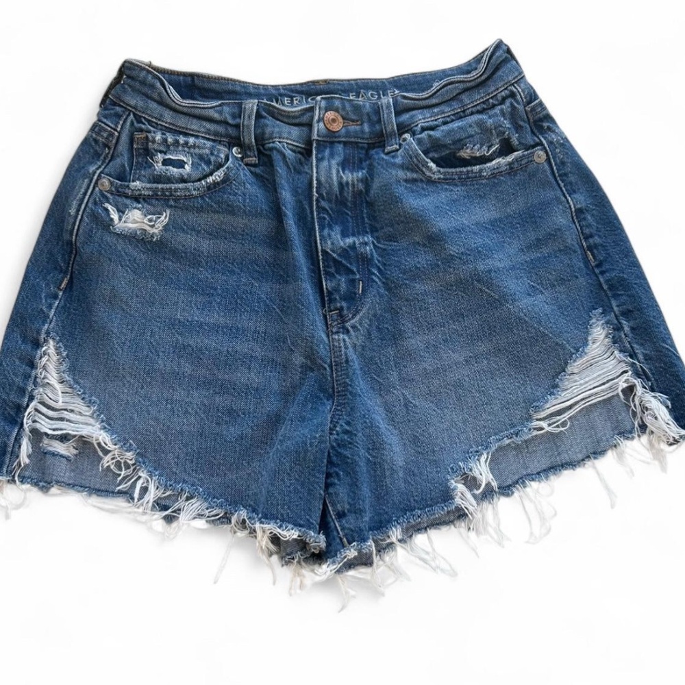 American Eagle Comfort Stretch Waistband Distressed Jean Shorts Size 4